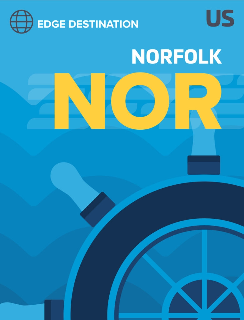 Norfolk luggage tag graphic
