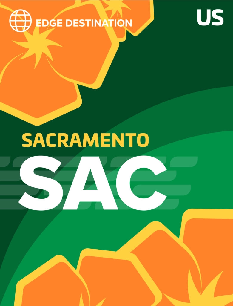 Sacramento luggage tag graphic