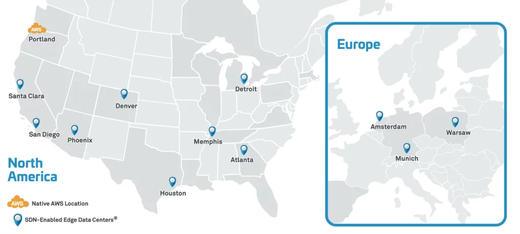 Map of AWS Direct Connect locations