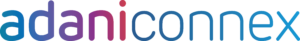 AdaniConneX logo with gradient blue to purple text