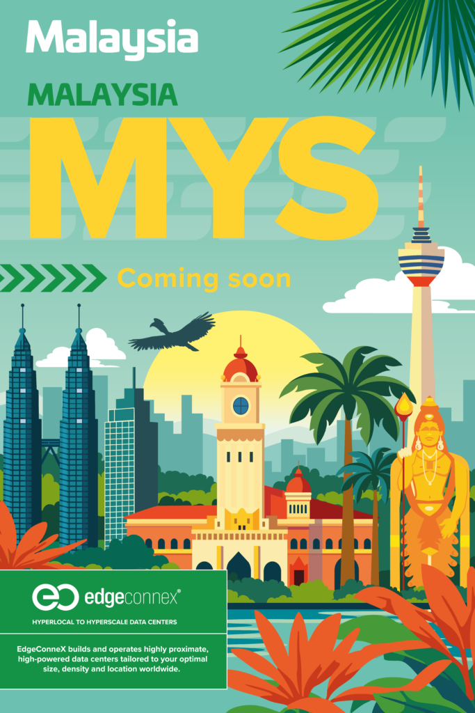 马来西亚天际线插画配文字 