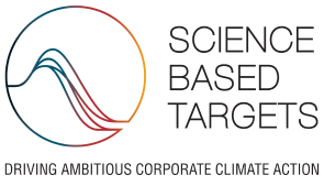 Science Based Targets Initiative logo with colorful circular line graph and tagline 