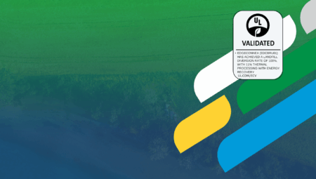 UL logo. VALIDATED. EdgeConneX achieved 100% landfill diversion rate.