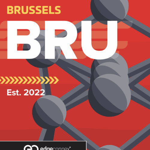Belgium, Brussels, BRU, Est. 2022. EdgeConneX logo. Data center details.