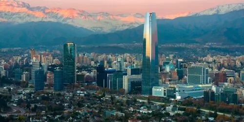 Los Condes Santiago, Chile at dusk - EdgeConneX data centers & colocation