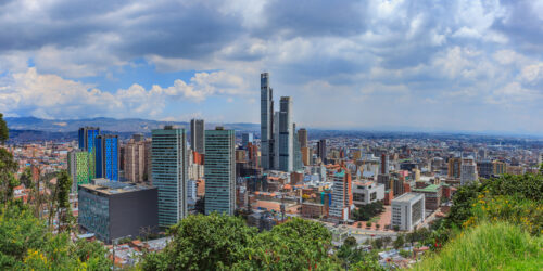 Bogota, Colombia - High Angle View of the South American Capital City On The Andes Mountains - BD Bacatá Tallest Man Made Structure In Colombia